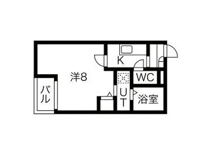 ヴィラ前之輪(1K/2階)の間取り写真