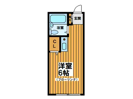 アスペンハイム(ワンルーム/1階)の間取り写真