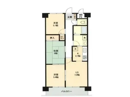 リーベスト取手(3LDK/3階)の間取り写真