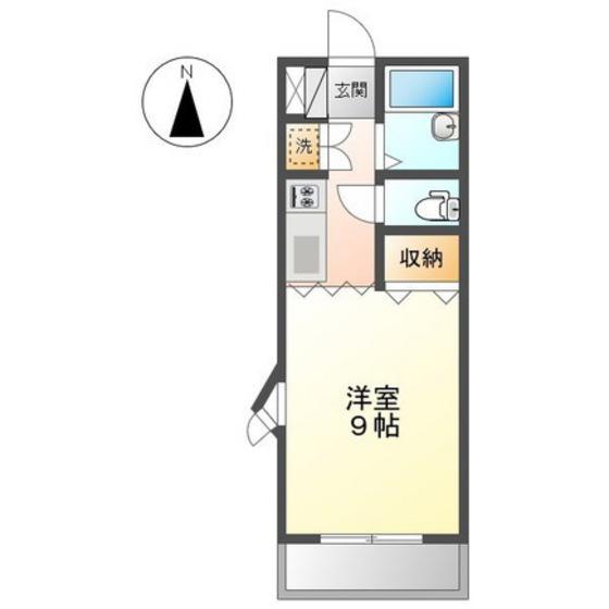 STUDIOENCHATE公園前(1K/1階)の間取り写真