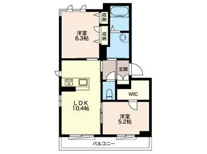 シャーメゾン アルフラットA(2LDK/3階)の間取り写真