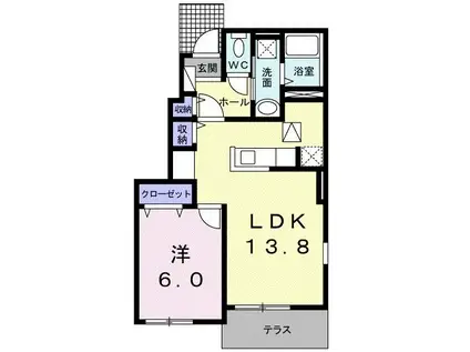 ブリッサA(1LDK/1階)の間取り写真