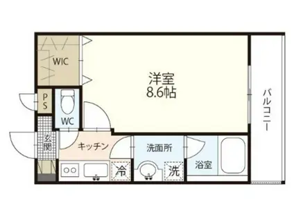 BASE学南町(1K/3階)の間取り写真