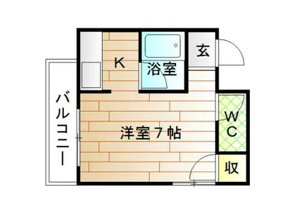 ふかがわビル(ワンルーム/4階)の間取り写真