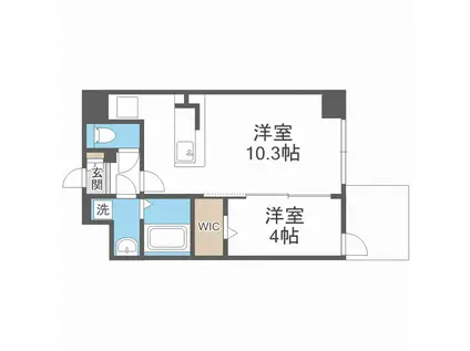 LA DOUCEUR谷町(1LDK/14階)の間取り写真