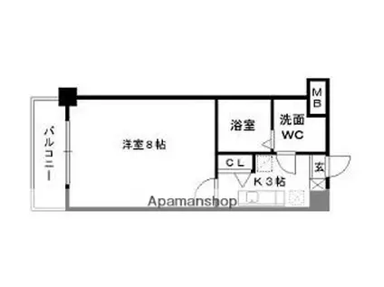 日興ビルIII(1K/4階)の間取り写真