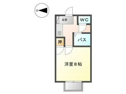 メルシーY&K(1K/2階)の間取り写真