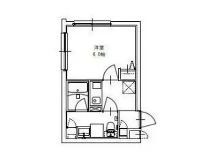 BARK LANE 学芸大学(1K/2階)の間取り写真