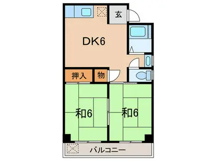 メゾン・ド・ミズホ(2DK/2階)の間取り写真