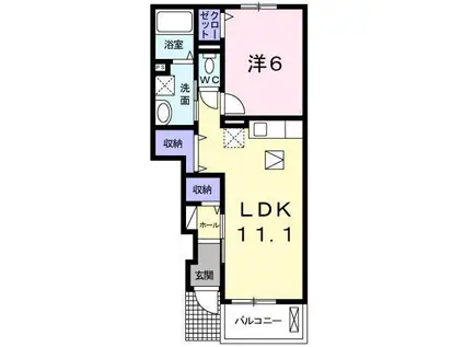 エミネスタウンS-I(1LDK/1階)の間取り写真