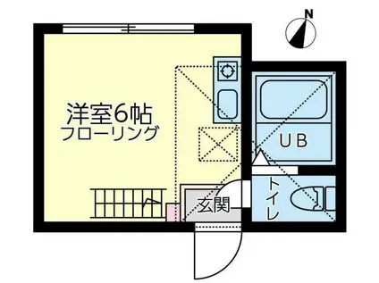 ユナイトステージモーリスの杜(ワンルーム/2階)の間取り写真