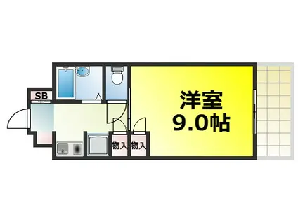 グランソシエ浪速II(1K/2階)の間取り写真