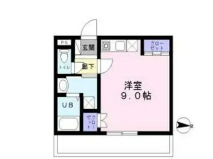 リヴェール白山(ワンルーム/3階)の間取り写真