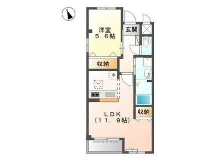 フェリーチェ瑞穂(1LDK/2階)の間取り写真