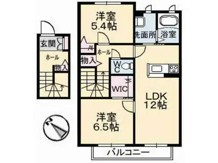ロイヤルオークスⅡ(2LDK/2階)の間取り写真