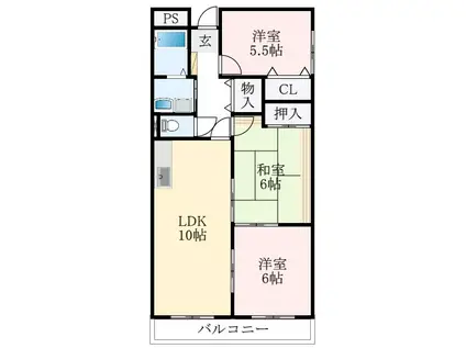 エテルノフェンテ(3LDK/4階)の間取り写真