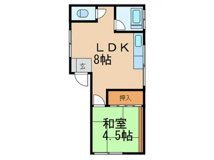 ライト荘(1LDK/3階)の間取り写真