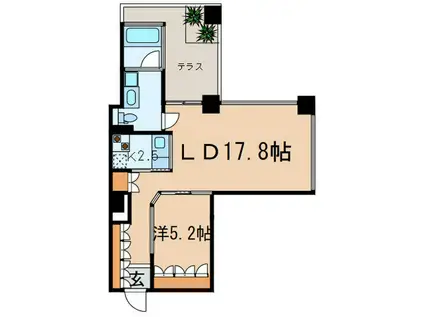 レジデンスQIZ広尾(1LDK/5階)の間取り写真