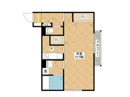 ベルコート木の座(1K/2階)の間取り写真