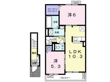 ファミーユIII(2LDK/2階)の間取り写真