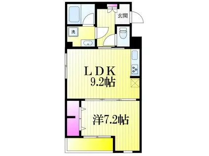 TREES II(1LDK/3階)の間取り写真