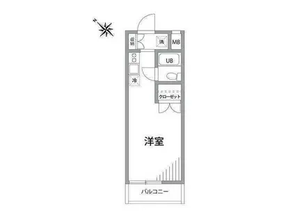 ファミール石川台(1K/1階)の間取り写真