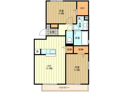 フォレスト・タツイ(2LDK/3階)の間取り写真