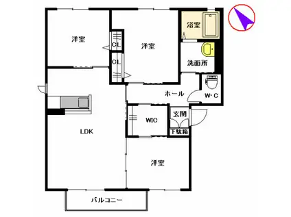 エステートSAKURA R&C  R棟(3LDK/2階)の間取り写真
