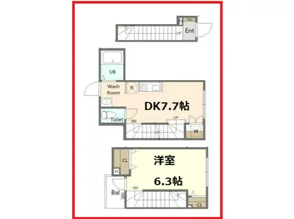 プラチナフォルム堀切菖蒲園(1DK/2階)の間取り写真
