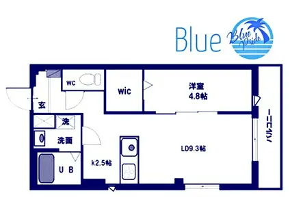 アドヴァンス都筑(1LDK/1階)の間取り写真