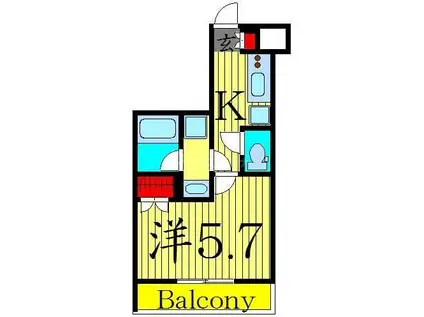 ライジングプレイス綾瀬二番館(1K/8階)の間取り写真