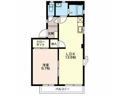 サンエステート&8194W(1LDK/1階)の間取り写真