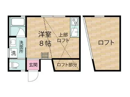 HAPPY HOUSE(ワンルーム/2階)の間取り写真