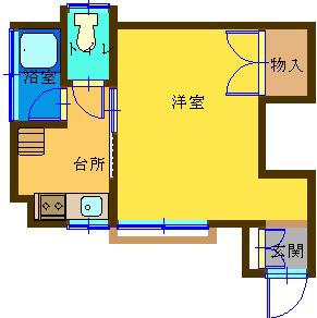 玉和ハイツ(1K/1階)の間取り写真