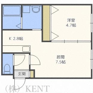 CASA OTTO(1LDK/2階)の間取り写真