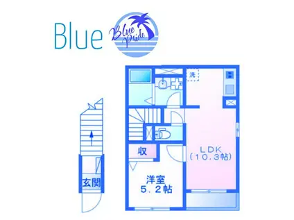 ドリーミン(1LDK/2階)の間取り写真