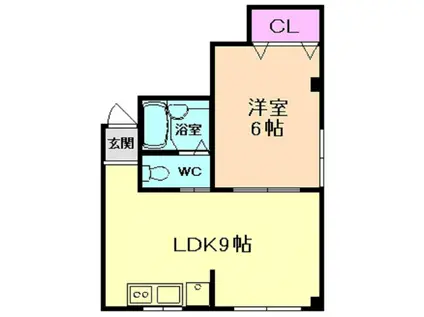 サンハイツ塚本(1LDK/2階)の間取り写真