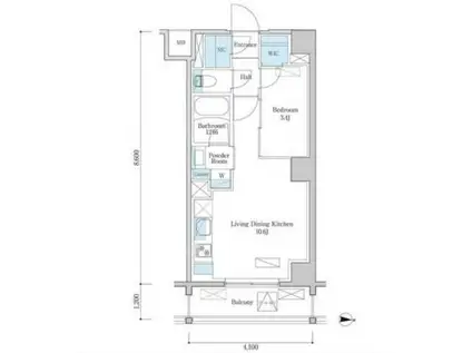 デュオフラッツ篠崎(1LDK/4階)の間取り写真