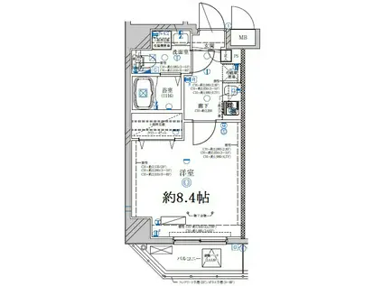 ディアレイシャス日暮里イースト(1K/2階)の間取り写真