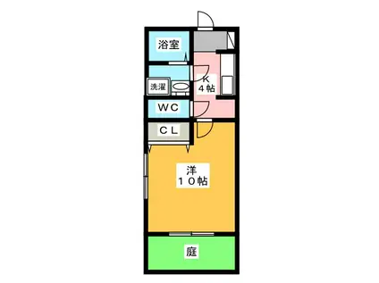 コーポ千里II(1K/1階)の間取り写真