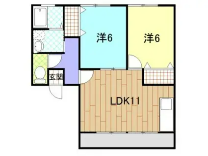プレアデスI(2LDK/1階)の間取り写真