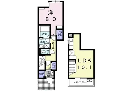 ベルンカステル(1LDK/1階)の間取り写真