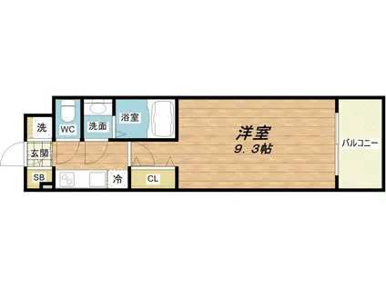 アーバンフラッツ心斎橋 (1K/10階)の間取り写真