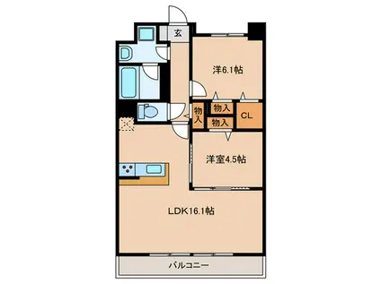 ZACCIFFU(2LDK/2階)の間取り写真