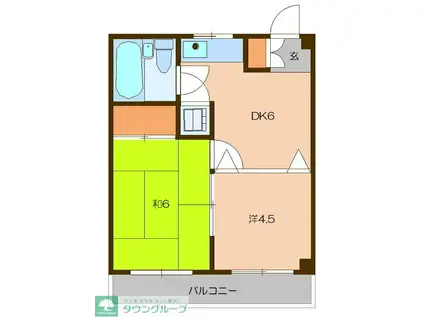 メゾンエクレア(2DK/2階)の間取り写真