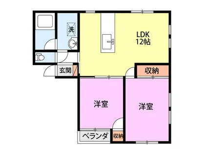 メゾンパストラル(2LDK/3階)の間取り写真