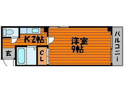 ビッグバーンズマンション清輝橋(1K/5階)の間取り写真