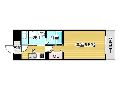 フォーリアライズ千林ヴァロ(1K/2階)の間取り写真