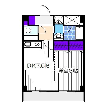TSカーサSECONDO(1DK/3階)の間取り写真