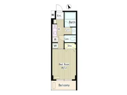 メゾン武蔵野(1K/4階)の間取り写真